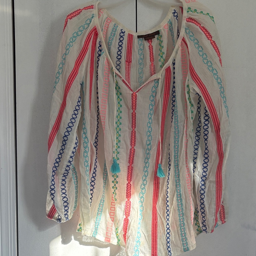 Colorful Boho Gauzy Blouse - Picture 7 of 10